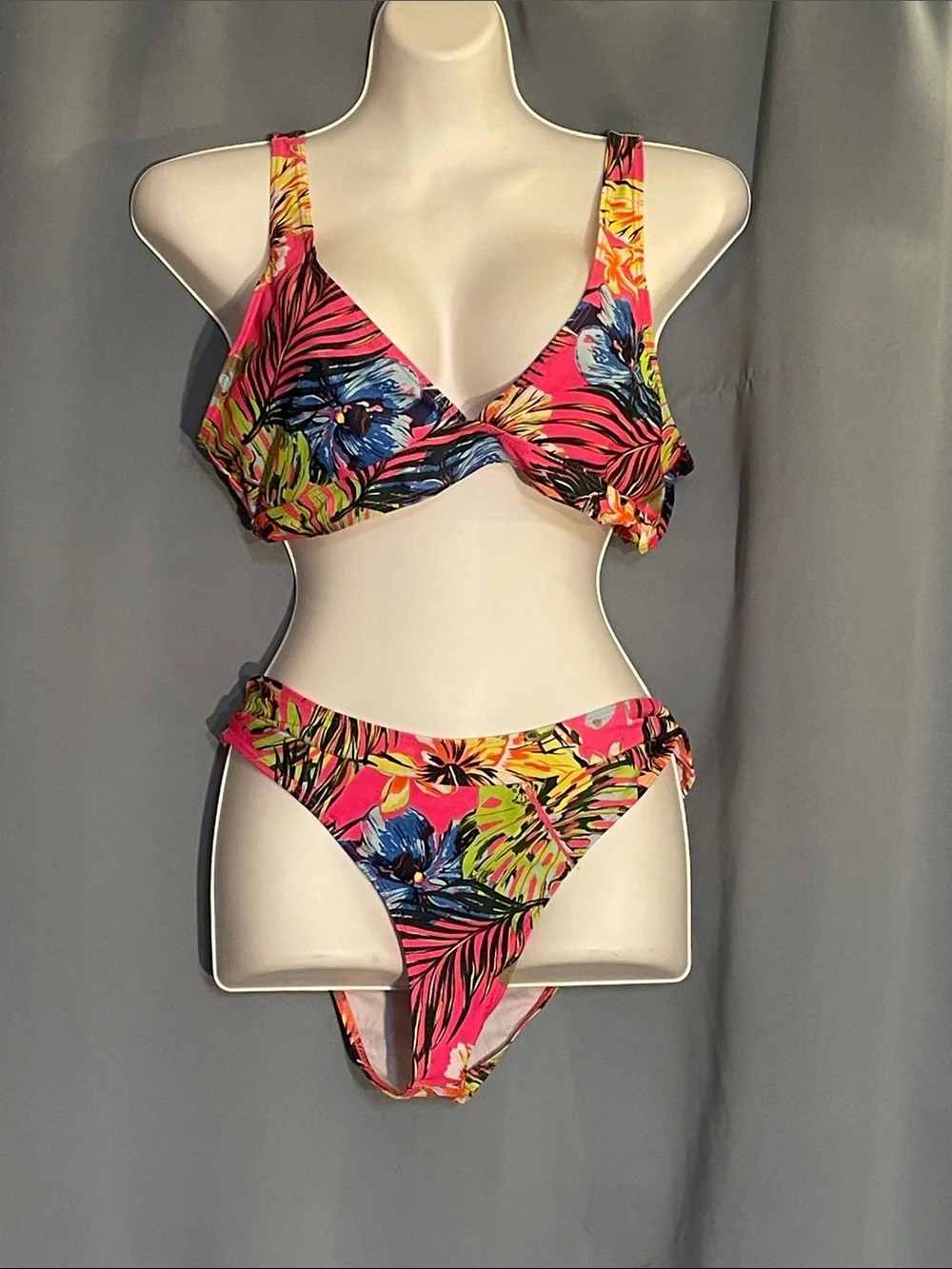 Floral Tropical Pink Bikini Set